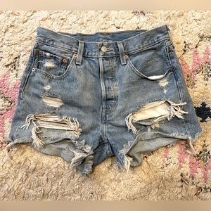 Levi’s 501 premium high rise denim shorts size 27